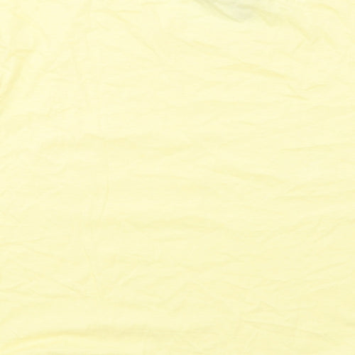 New Look Womens Yellow Cotton Basic T-Shirt Size 12 Crew Neck