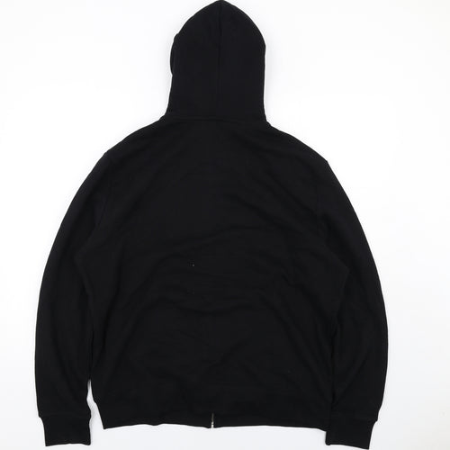 Marks and Spencer Womens Black Cotton Full Zip Hoodie Size L Zip