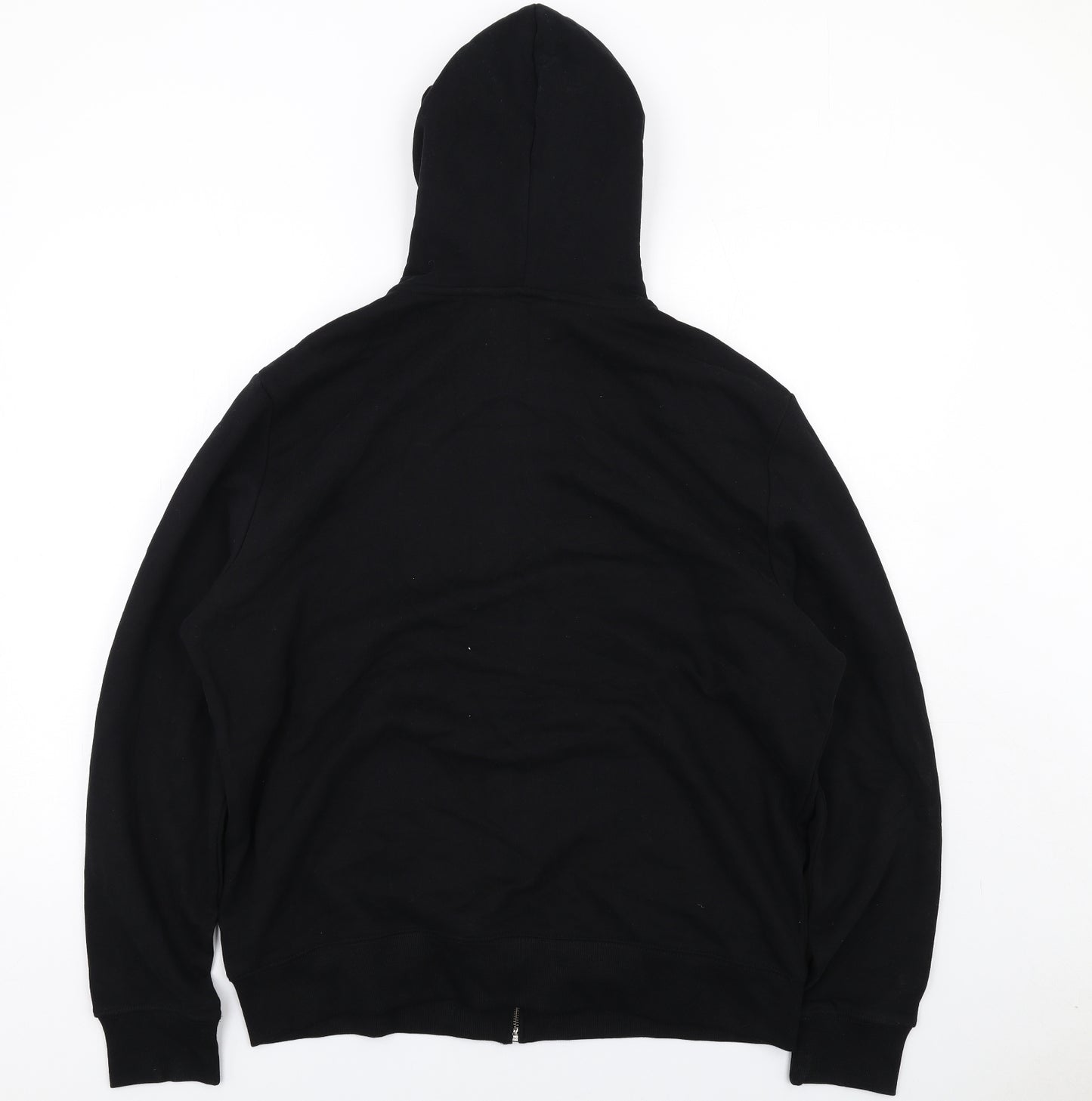 Marks and Spencer Womens Black Cotton Full Zip Hoodie Size L Zip