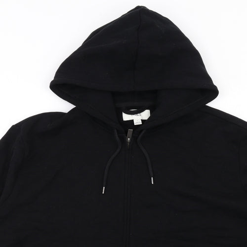 Marks and Spencer Womens Black Cotton Full Zip Hoodie Size L Zip