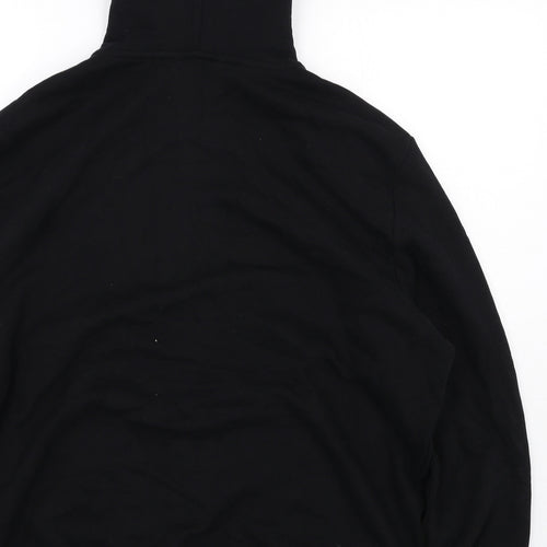 Marks and Spencer Womens Black Cotton Full Zip Hoodie Size L Zip