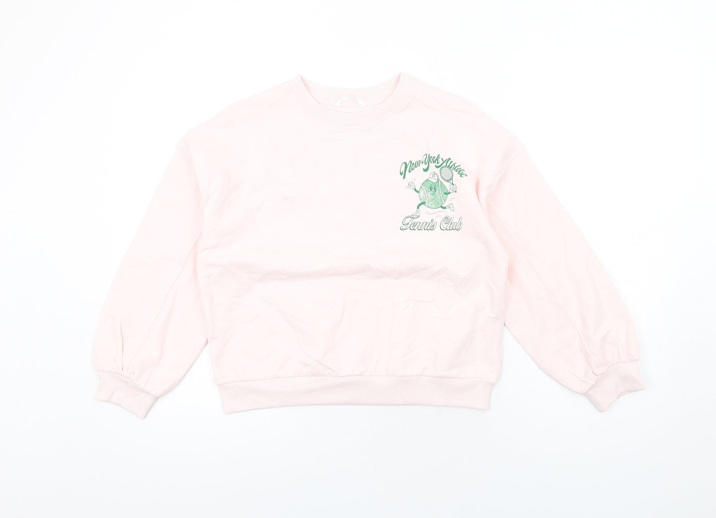 Marks and Spencer Girls Pink Cotton Pullover Sweatshirt Size 10-11 Years Pullover - New York Athletic