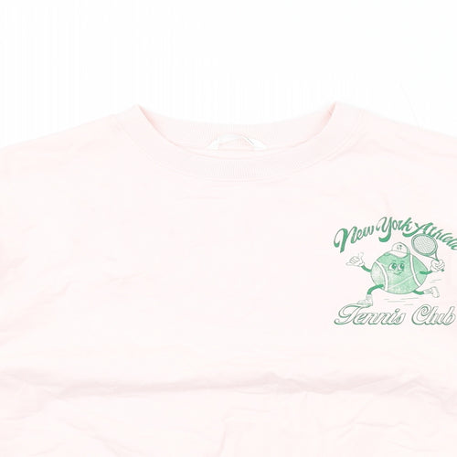 Marks and Spencer Girls Pink Cotton Pullover Sweatshirt Size 10-11 Years Pullover - New York Athletic