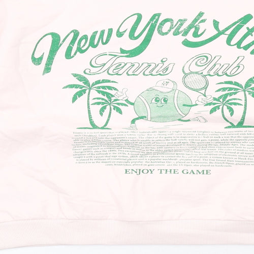 Marks and Spencer Girls Pink Cotton Pullover Sweatshirt Size 10-11 Years Pullover - New York Athletic