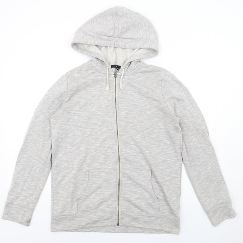 Gap Mens Grey Cotton Full Zip Hoodie Size L