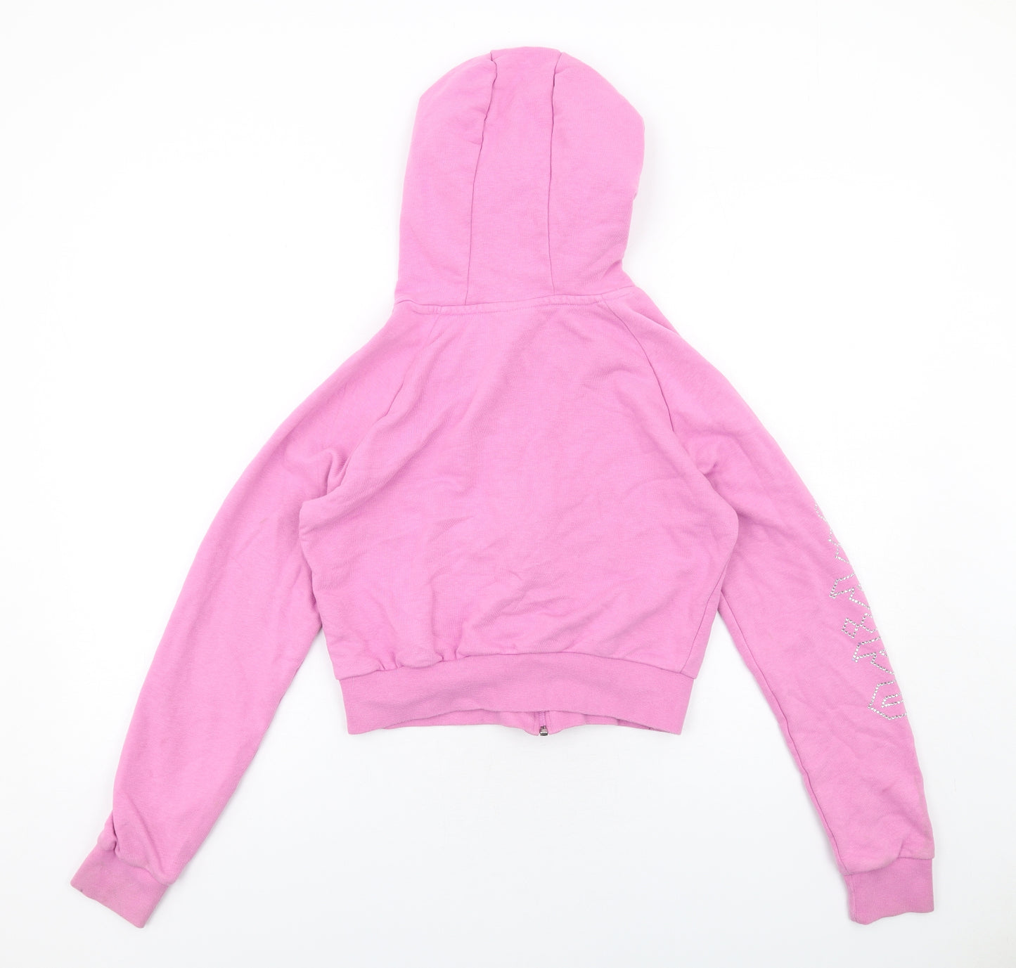 adidas Womens Pink Cotton Full Zip Hoodie Size 10 Zip