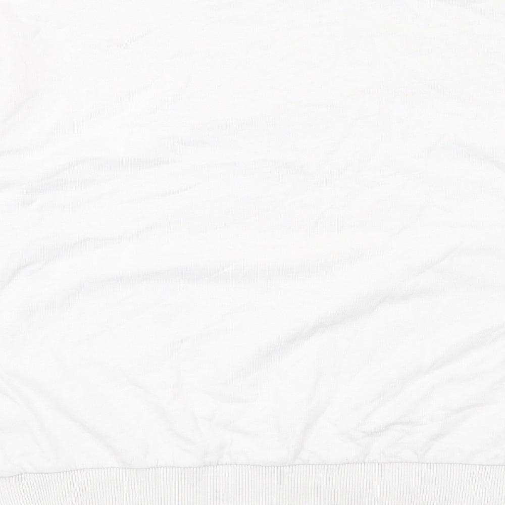 Topshop Womens White Cotton Pullover Sweatshirt Size M Pullover - Le Papillon