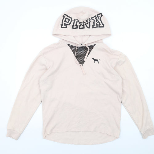 PINK Womens Pink Cotton Pullover Hoodie Size XS Pullover