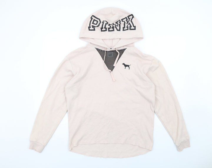 PINK Womens Pink Cotton Pullover Hoodie Size XS Pullover