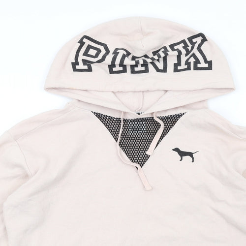 PINK Womens Pink Cotton Pullover Hoodie Size XS Pullover