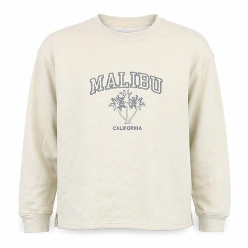 BASSINI Womens Beige Cotton Pullover Sweatshirt Size XL Pullover - Malibu California
