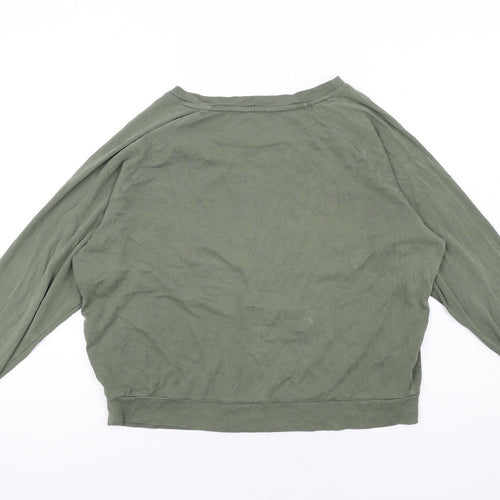 Hush Womens Green Cotton Pullover Sweatshirt Size S Pullover