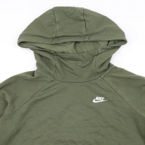 Nike Mens Green Cotton Pullover Hoodie Size S
