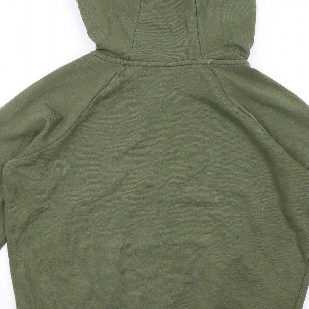 Nike Mens Green Cotton Pullover Hoodie Size S