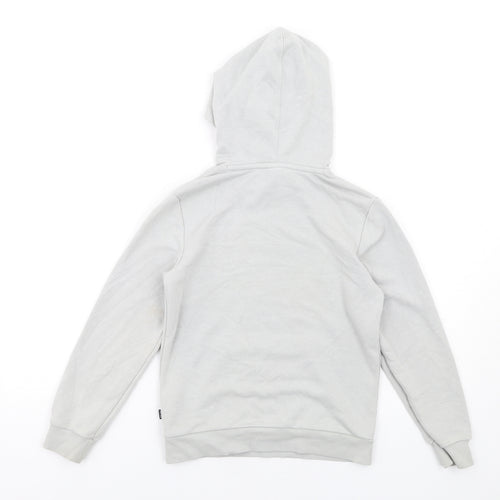 PUMA Boys Grey Cotton Pullover Hoodie Size 9-10 Years Pullover