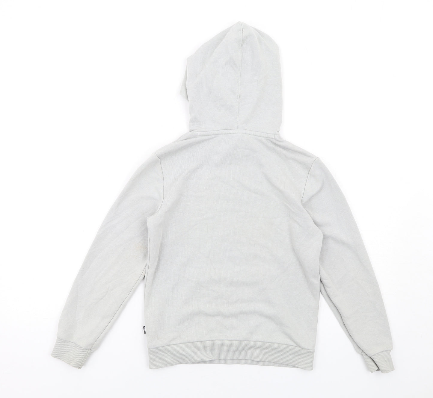 PUMA Boys Grey Cotton Pullover Hoodie Size 9-10 Years Pullover