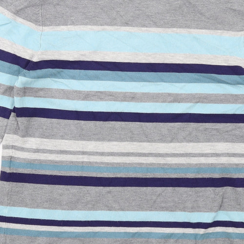 Bianca Womens Multicoloured Round Neck Striped Viscose Pullover Jumper Size 12