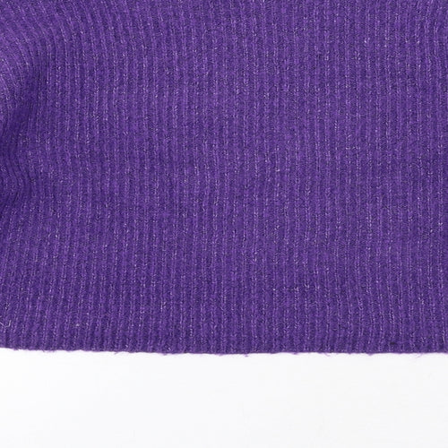 H&M Womens Purple Mock Neck Acrylic Pullover Jumper Size S