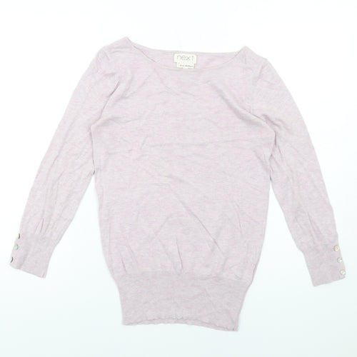 NEXT Womens Purple Boat Neck Cotton Pullover Jumper Size 6