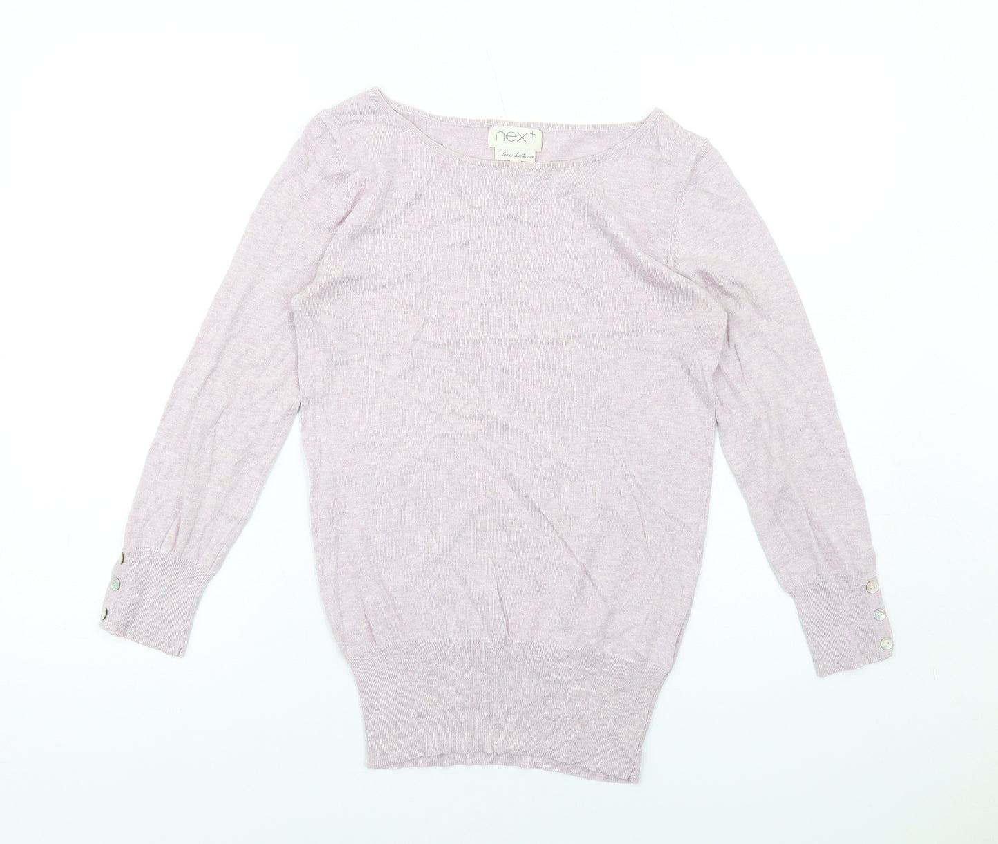 NEXT Womens Purple Boat Neck Cotton Pullover Jumper Size 6