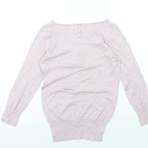 NEXT Womens Purple Boat Neck Cotton Pullover Jumper Size 6