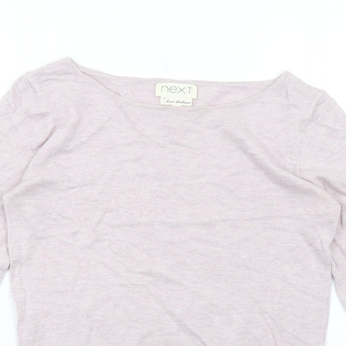 NEXT Womens Purple Boat Neck Cotton Pullover Jumper Size 6