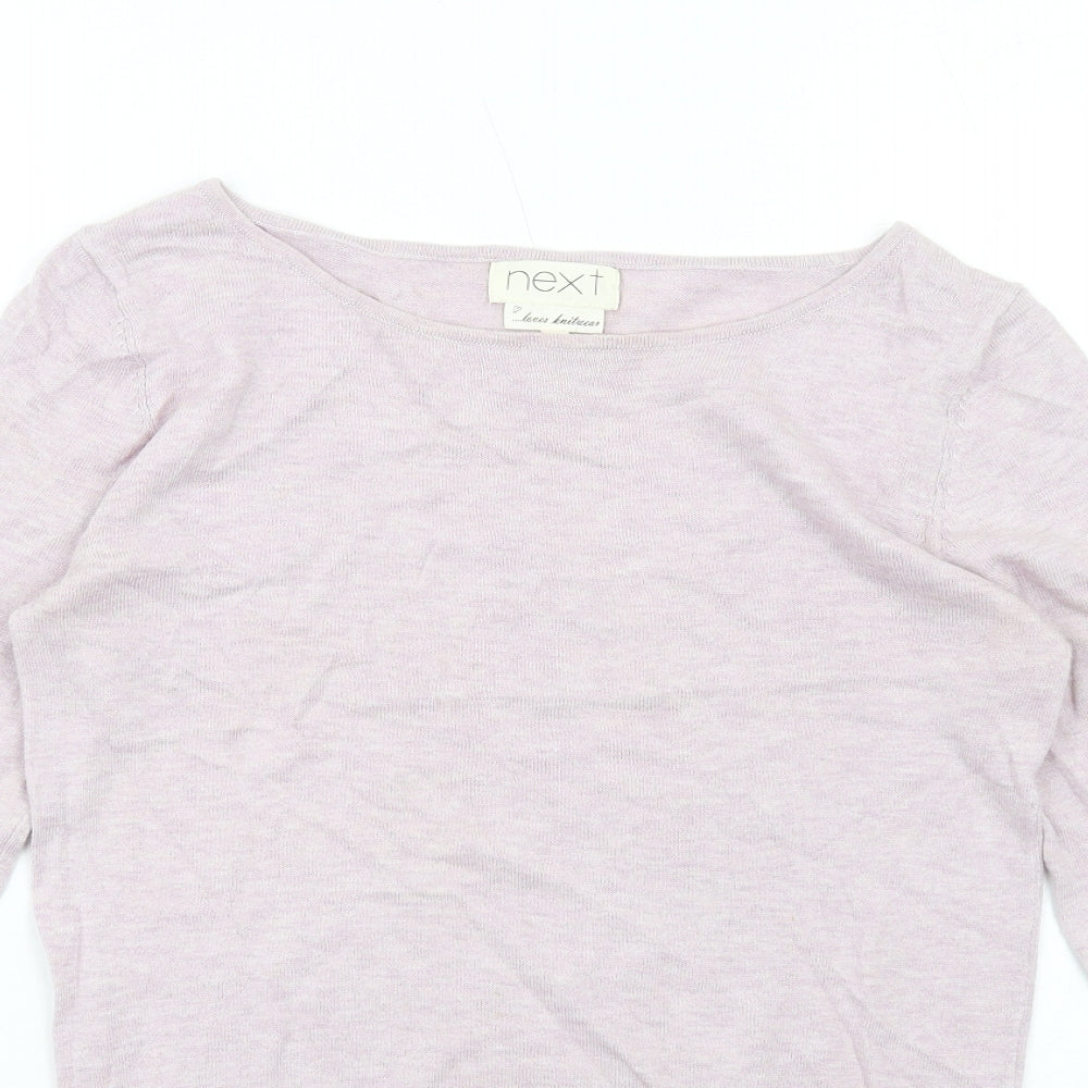 NEXT Womens Purple Boat Neck Cotton Pullover Jumper Size 6