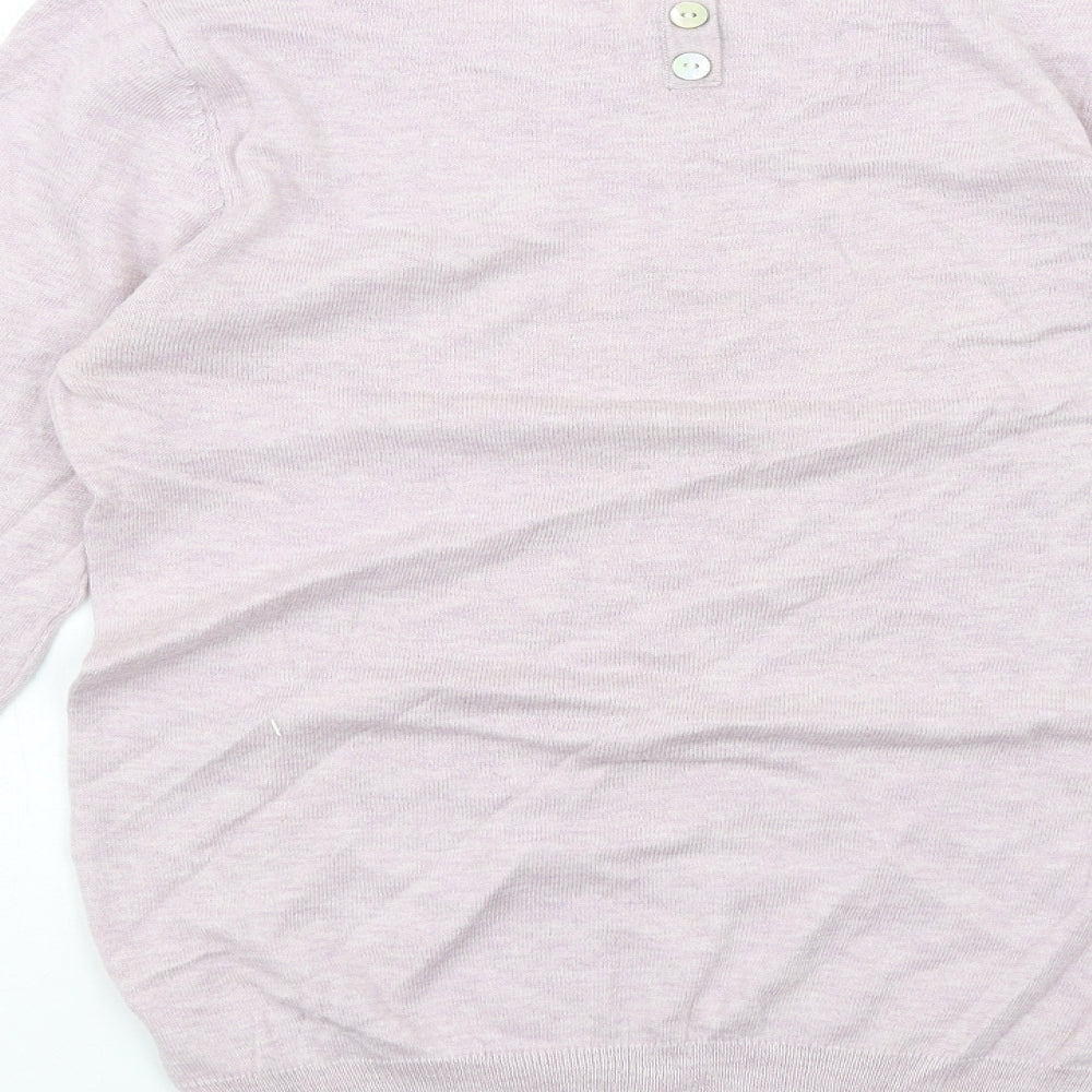 NEXT Womens Purple Boat Neck Cotton Pullover Jumper Size 6