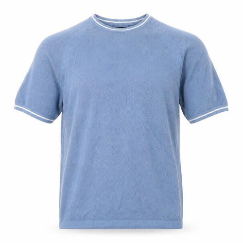 Autograph Mens Blue Round Neck Cotton Pullover Jumper Size XS Short Sleeve