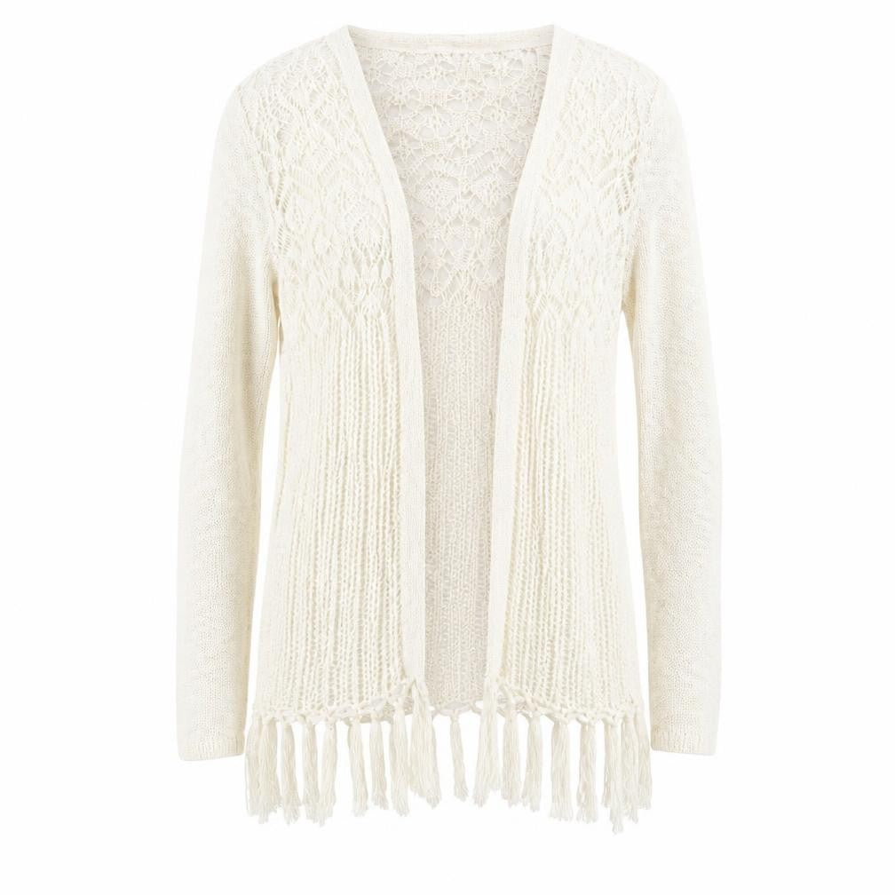 Only Womens Ivory V-Neck Cotton Cardigan Jumper Size S