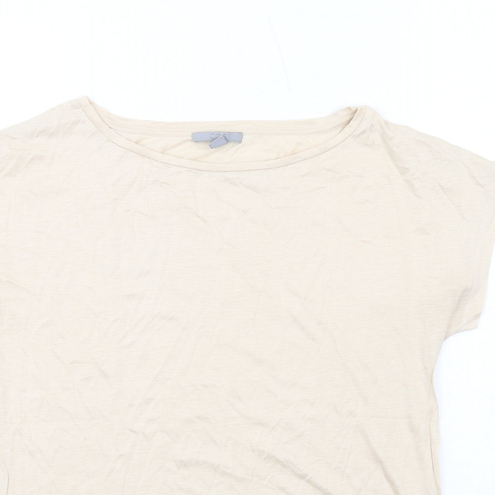 COS Womens Ivory Lyocell Basic T-Shirt Size XS Boat Neck