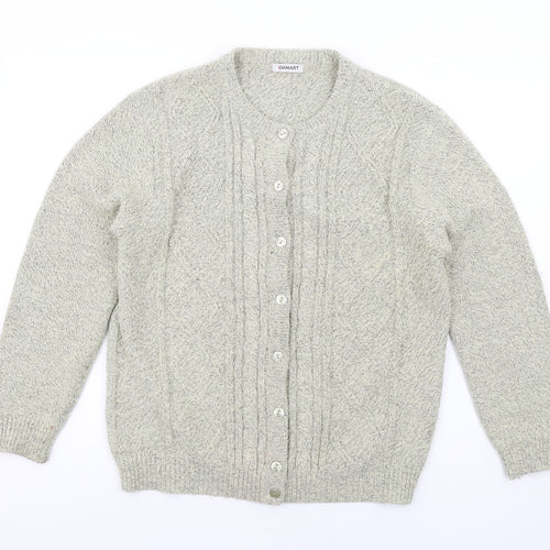 Damart Womens Beige Round Neck Acrylic Cardigan Jumper Size 14