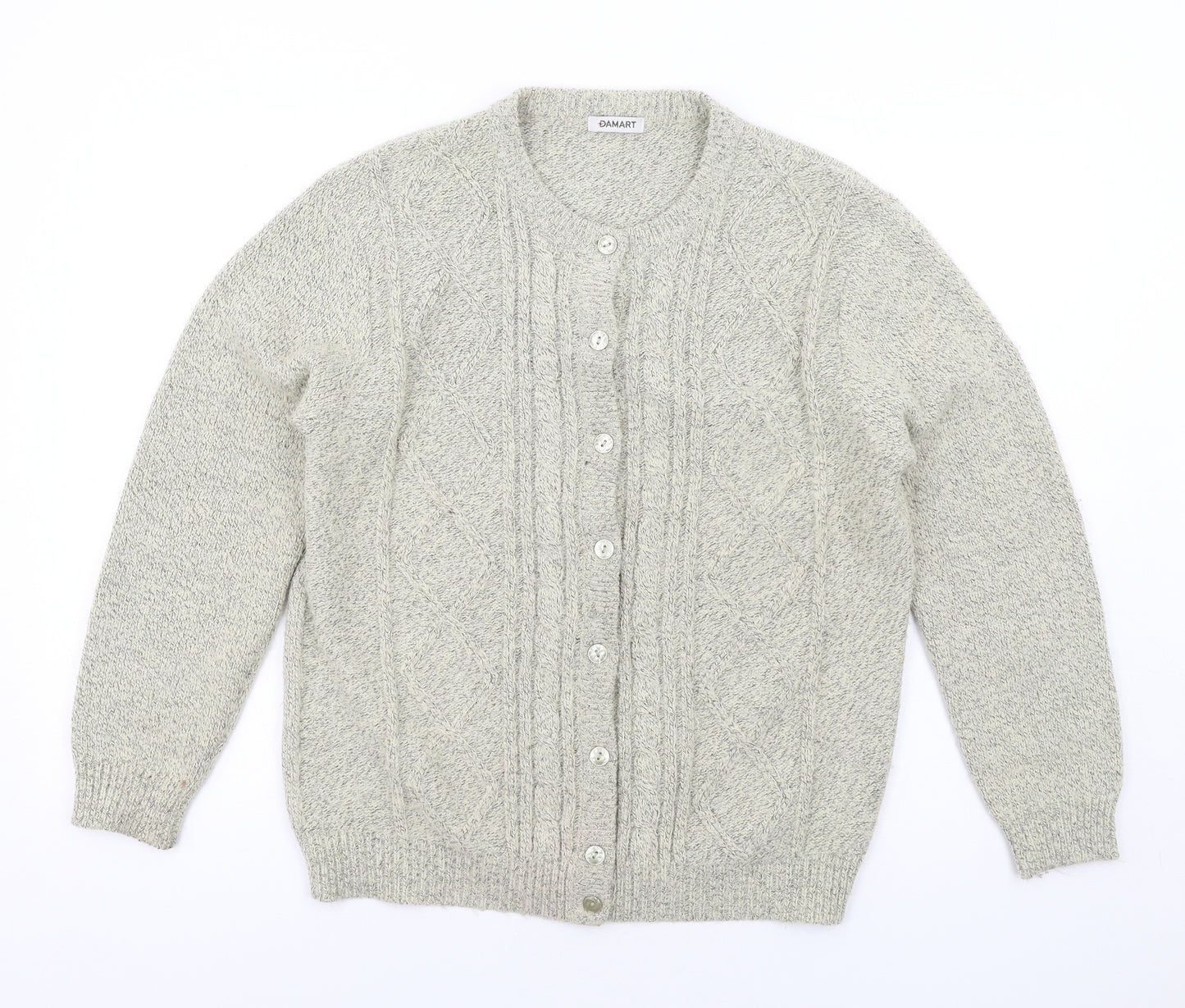 Damart Womens Beige Round Neck Acrylic Cardigan Jumper Size 14