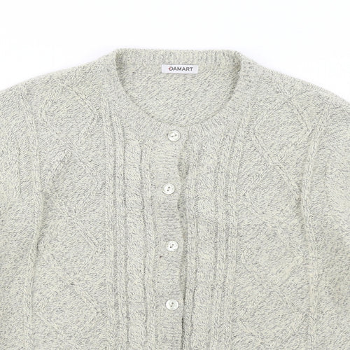Damart Womens Beige Round Neck Acrylic Cardigan Jumper Size 14