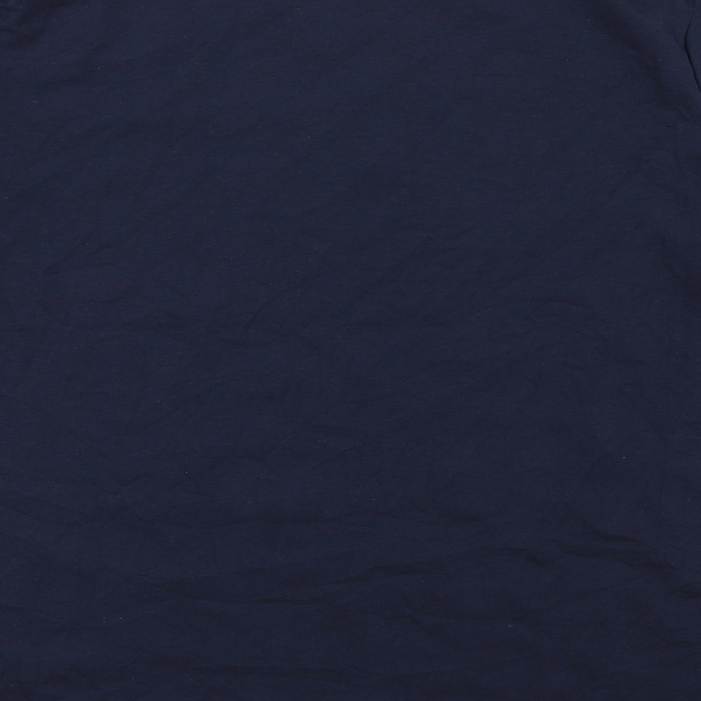 Marks and Spencer Womens Blue Cotton Basic T-Shirt Size 14 Round Neck