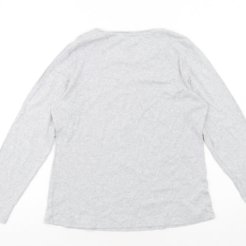 Marks and Spencer Womens Grey Cotton Basic T-Shirt Size 14 Round Neck