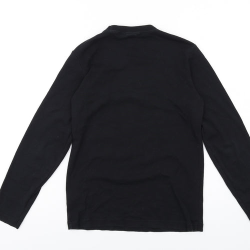 Cotton Traders Womens Black Cotton Basic T-Shirt Size S Round Neck