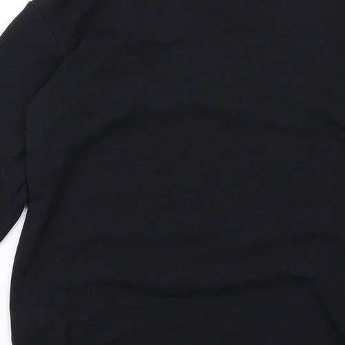Cotton Traders Womens Black Cotton Basic T-Shirt Size S Round Neck