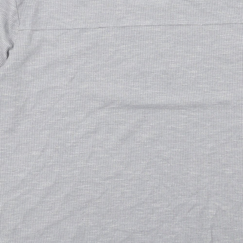 Reoria Womens Grey Viscose Basic T-Shirt Size L Round Neck