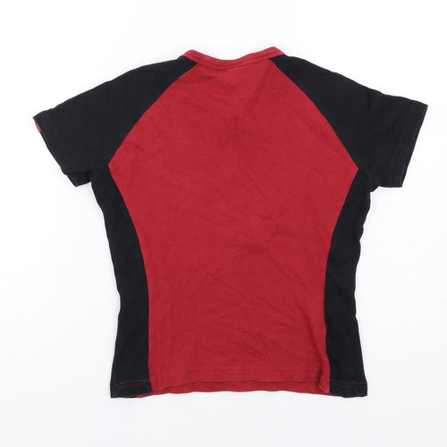 RedHead Womens Red Cotton Basic T-Shirt Size 8 Round Neck