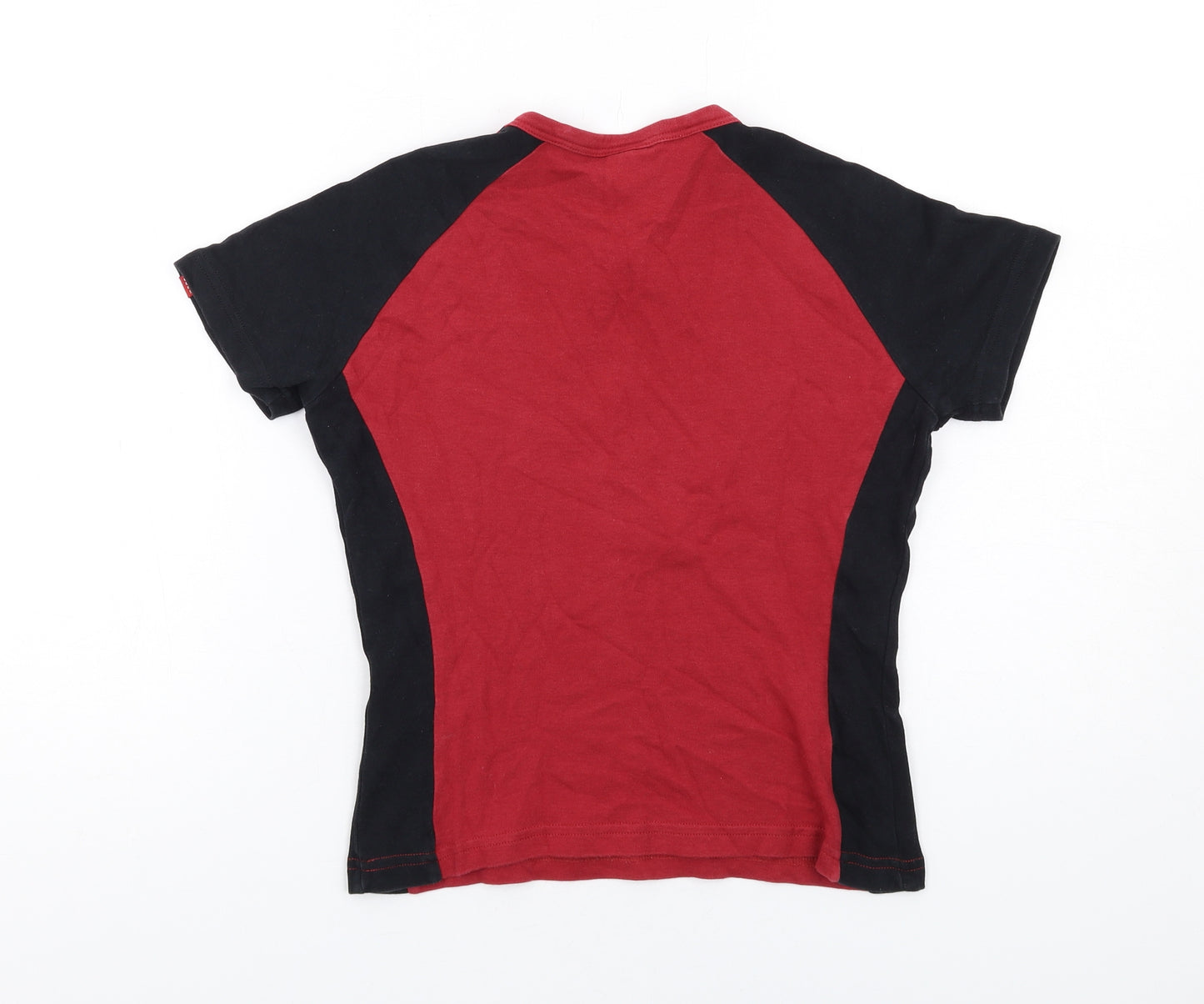 RedHead Womens Red Cotton Basic T-Shirt Size 8 Round Neck