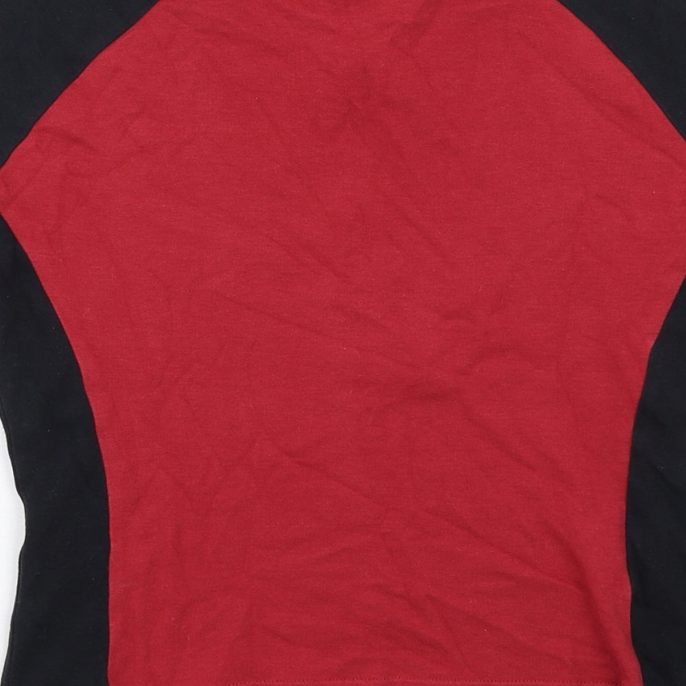 RedHead Womens Red Cotton Basic T-Shirt Size 8 Round Neck