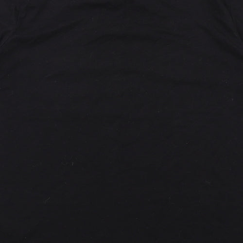 Very Womens Black Cotton Basic T-Shirt Size 12 Round Neck