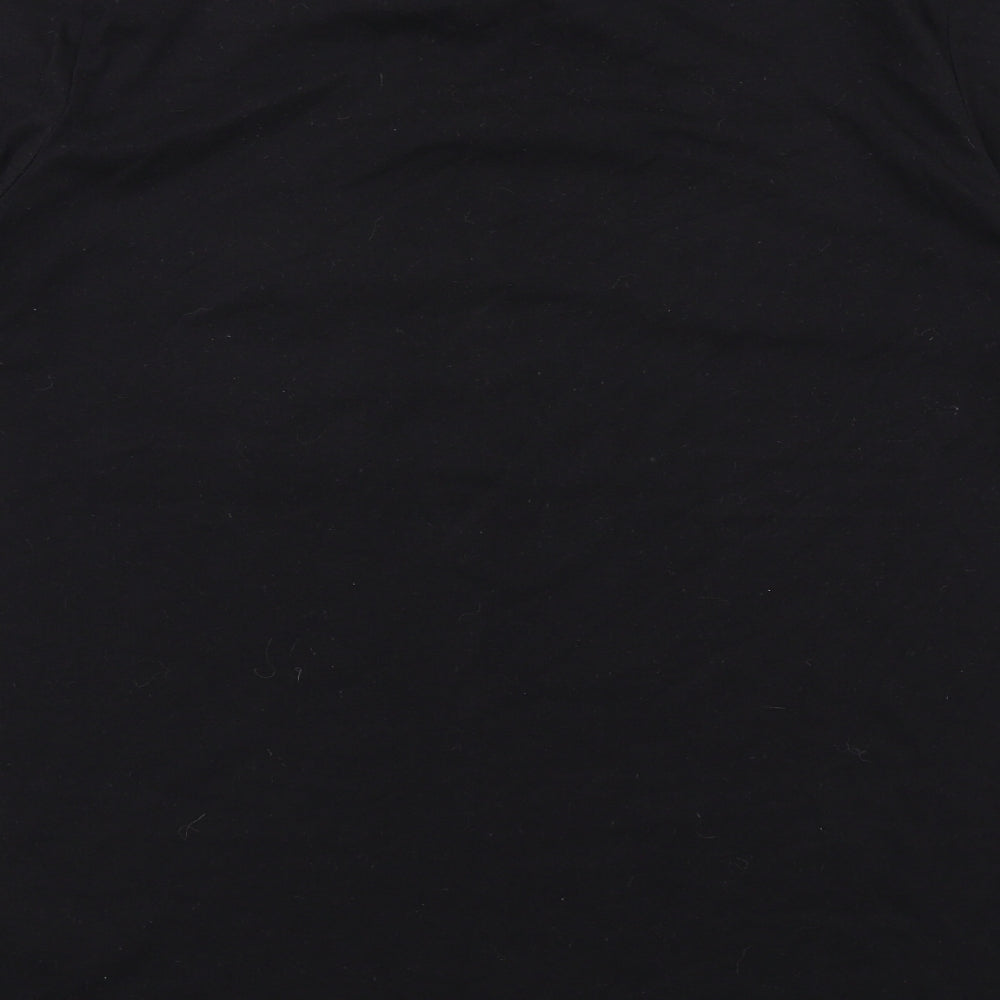 Very Womens Black Cotton Basic T-Shirt Size 12 Round Neck