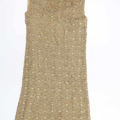 Principles Womens Beige Viscose A-Line Size L Round Neck Pullover