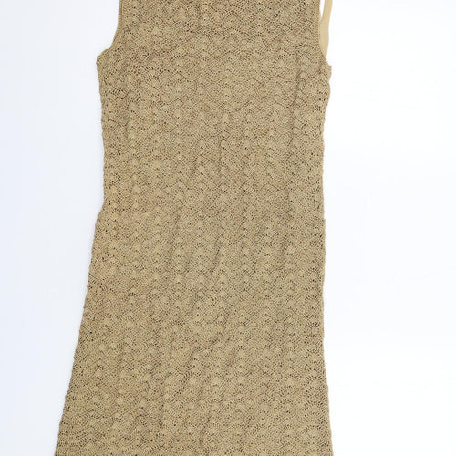Principles Womens Beige Viscose A-Line Size L Round Neck Pullover