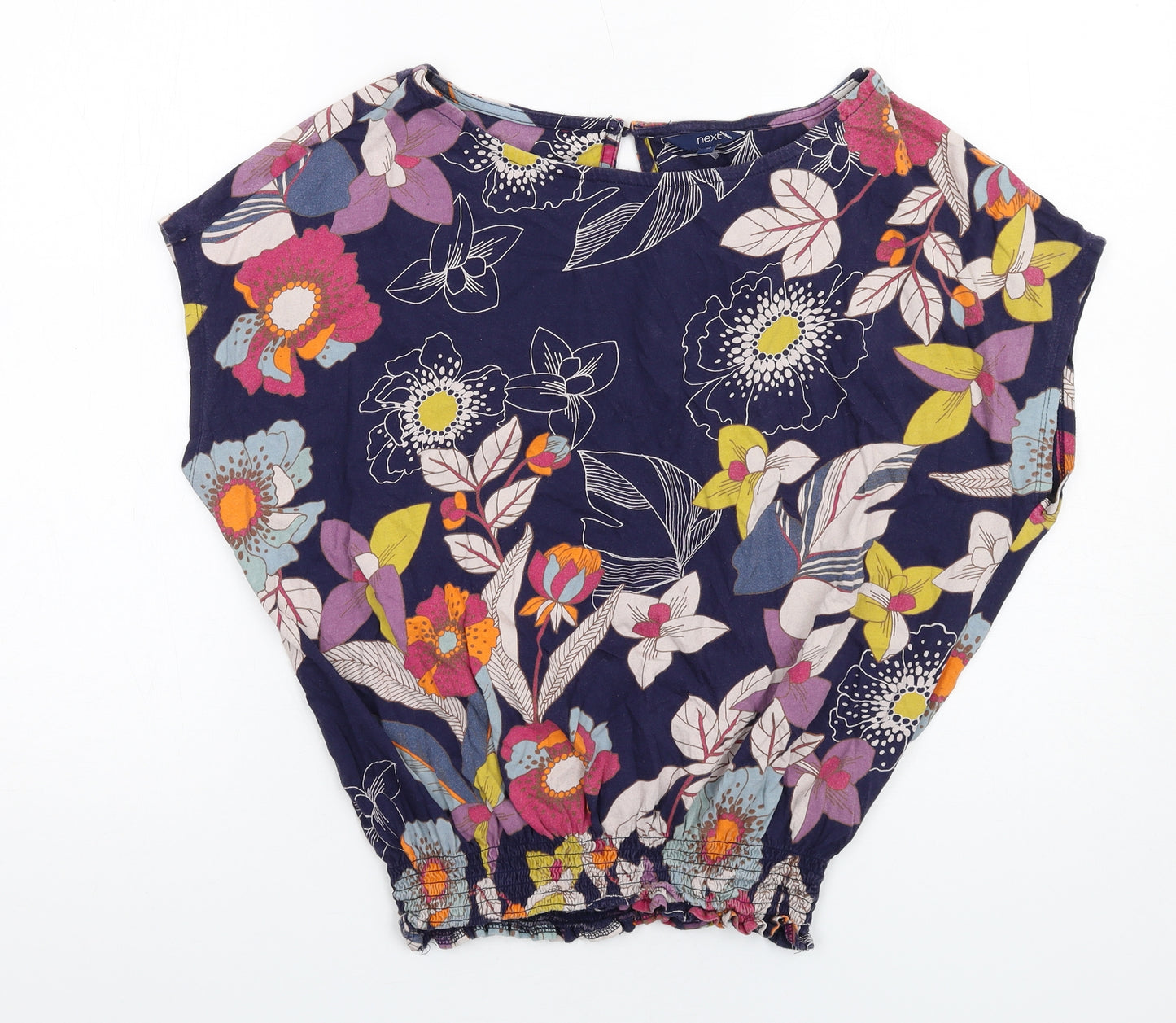 NEXT Womens Multicoloured Floral Cotton Basic T-Shirt Size 12 Round Neck