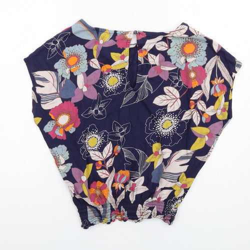 NEXT Womens Multicoloured Floral Cotton Basic T-Shirt Size 12 Round Neck