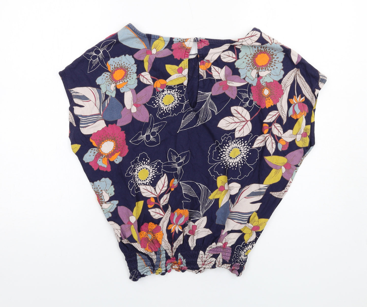 NEXT Womens Multicoloured Floral Cotton Basic T-Shirt Size 12 Round Neck