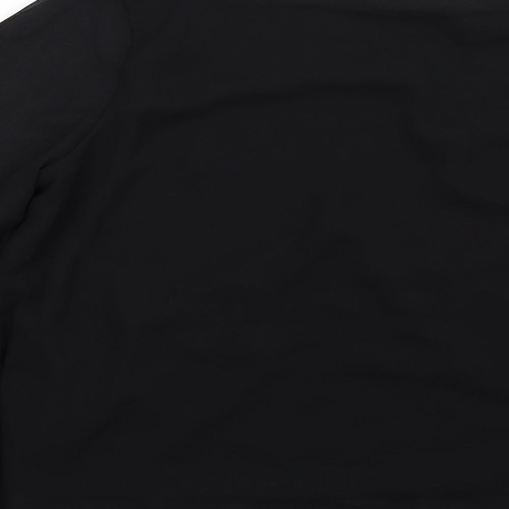 H&M Girls Black Polyester Basic Blouse Size 12-13 Years Round Neck Pullover